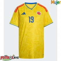 Camiseta Colombia Rafael Santos Borre #19 Primera Equipación para mujer Mundial 2026 manga corta